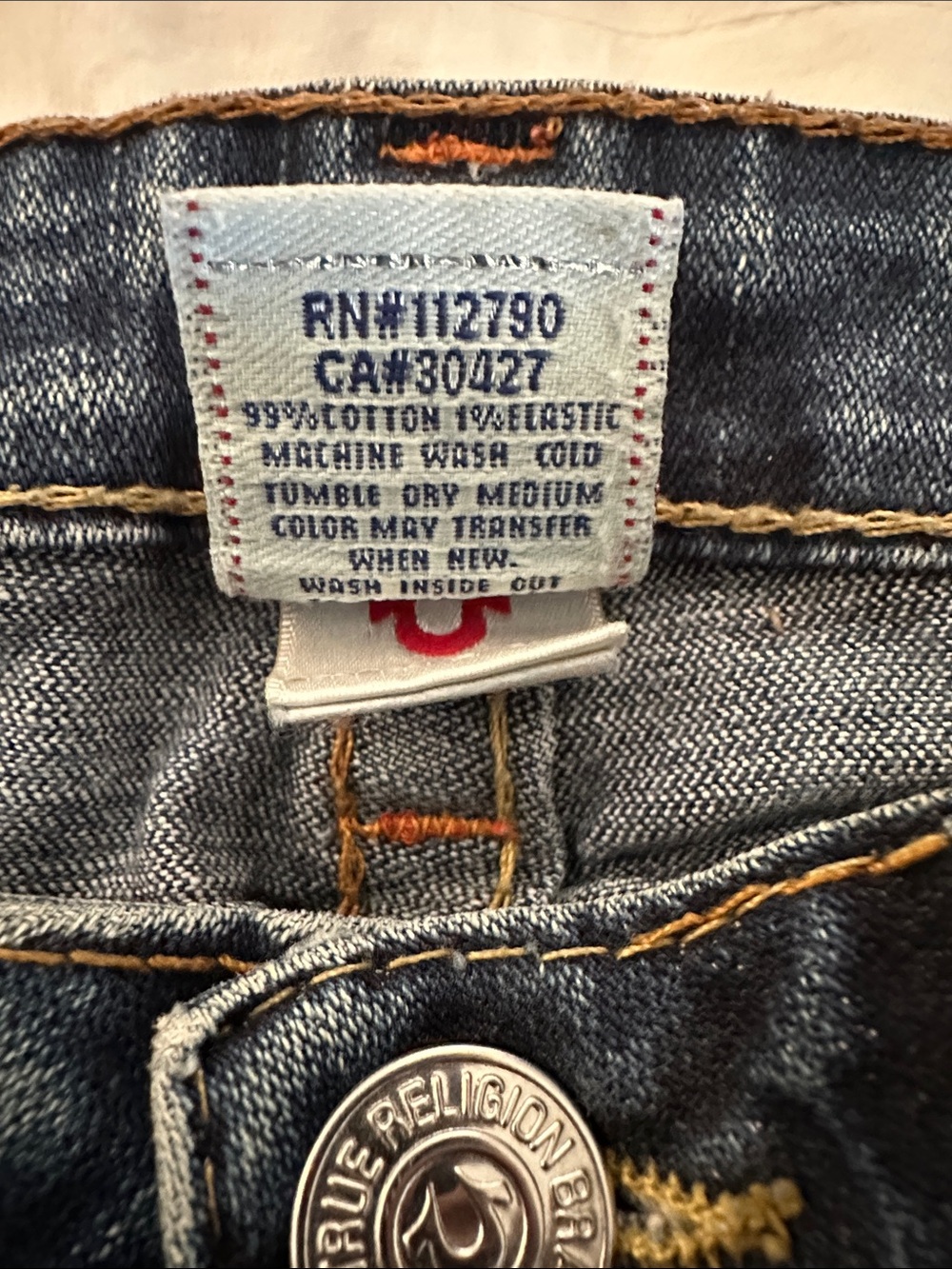 True Religion Dark Indigo Flare Wide-Leg Jeans - Picture 4 of 6